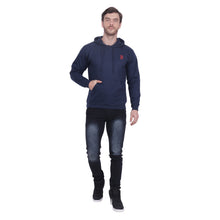 Load image into Gallery viewer, Navy Blue Solid Hooded Sweatshirt