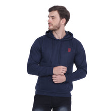 Load image into Gallery viewer, Navy Blue Solid Hooded Sweatshirt