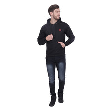 Load image into Gallery viewer, Black Solid Hooded Sweatshirt