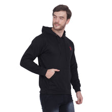 Load image into Gallery viewer, Black Solid Hooded Sweatshirt